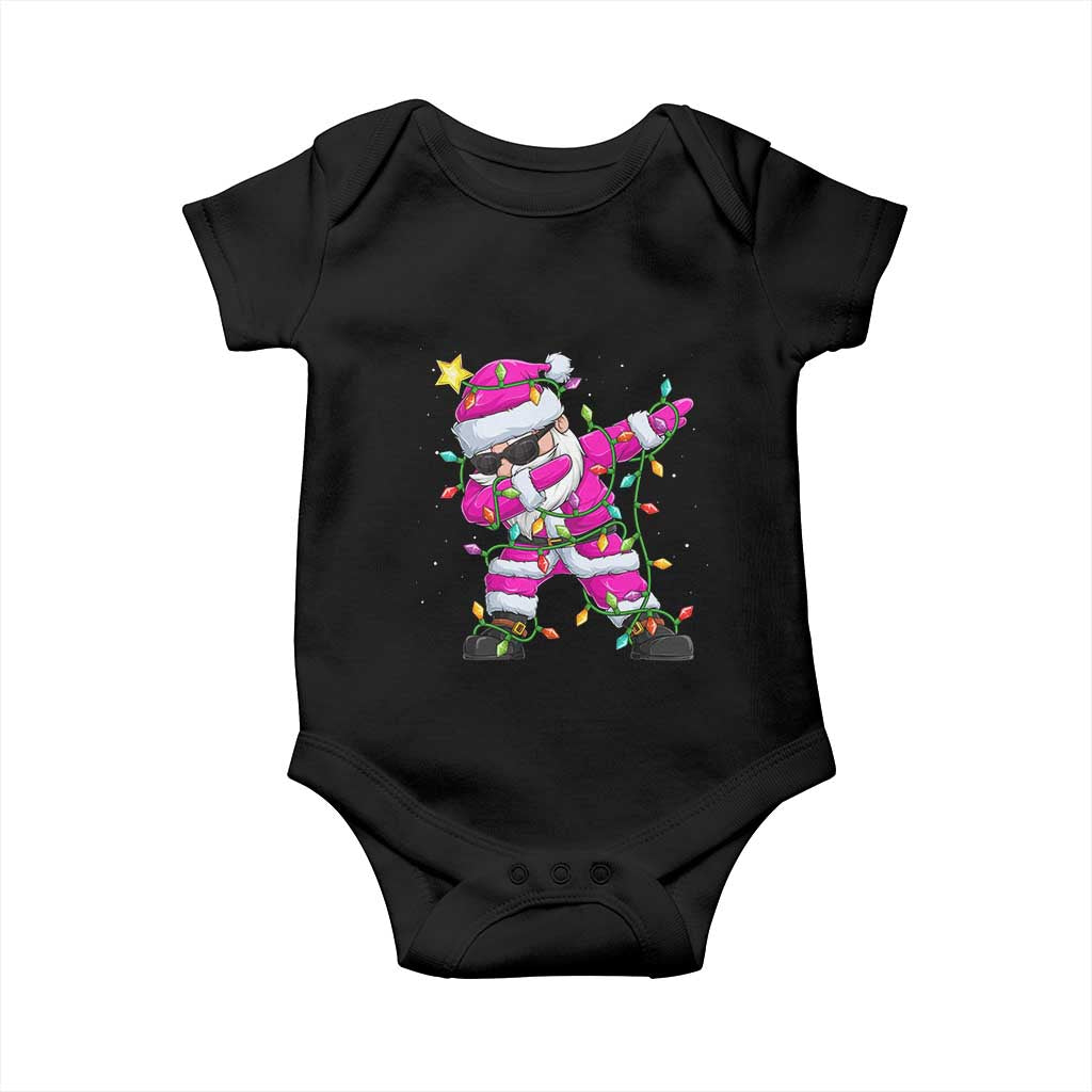 Dabbing Santa Baby Onesie Xmas Lights Pink Christmas Gifts TS10 Black Print Your Wear