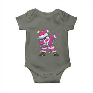 Dabbing Santa Baby Onesie Xmas Lights Pink Christmas Gifts TS10 Military Green Print Your Wear