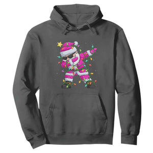 Dabbing Santa Hoodie Xmas Lights Pink Christmas Gifts TS10 Dark Heather Print Your Wear