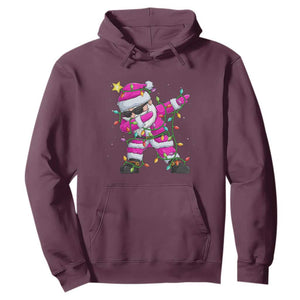 Dabbing Santa Hoodie Xmas Lights Pink Christmas Gifts TS10 Maroon Print Your Wear