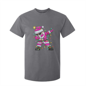 Dabbing Santa T Shirt For Kid Xmas Lights Pink Christmas Gifts TS10 Charcoal Print Your Wear