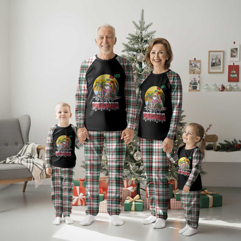 Mele Kalikimaka Hawaiian Plaid Pajama Set Xmas Family Beach Vacation Hawaii Santa TS10 Christmas Plaid Print Your Wear