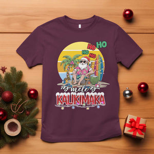Mele Kalikimaka Hawaiian Christmas In July Hawaii Santa T Shirt Xmas Family Beach Vacation TS10 Maroon Print Your Wear