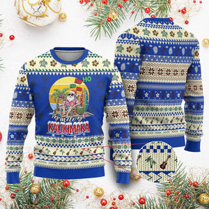 Mele Kalikimaka Hawaiian Ugly Christmas Sweater Xmas Family Beach Vacation Hawaii Santa TS10 Blue Print Your Wear