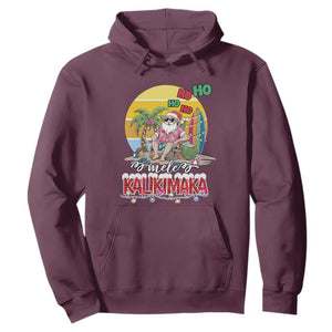 Mele Kalikimaka Hawaiian Christmas In July Hawaii Santa Hoodie Xmas Family Beach Vacation TS10 Maroon Print Your Wear