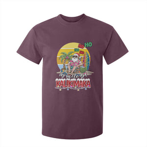 Mele Kalikimaka Hawaiian Christmas In July Hawaii Santa T Shirt For Kid Xmas Family Beach Vacation TS10 Maroon Print Your Wear