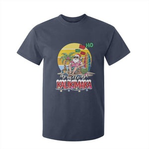 Mele Kalikimaka Hawaiian Christmas In July Hawaii Santa T Shirt For Kid Xmas Family Beach Vacation TS10 Navy Print Your Wear