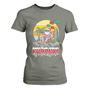 Mele Kalikimaka Hawaiian Christmas In July Hawaii Santa T Shirt For Women Xmas Family Beach Vacation TS10 Military Green Print Your Wear