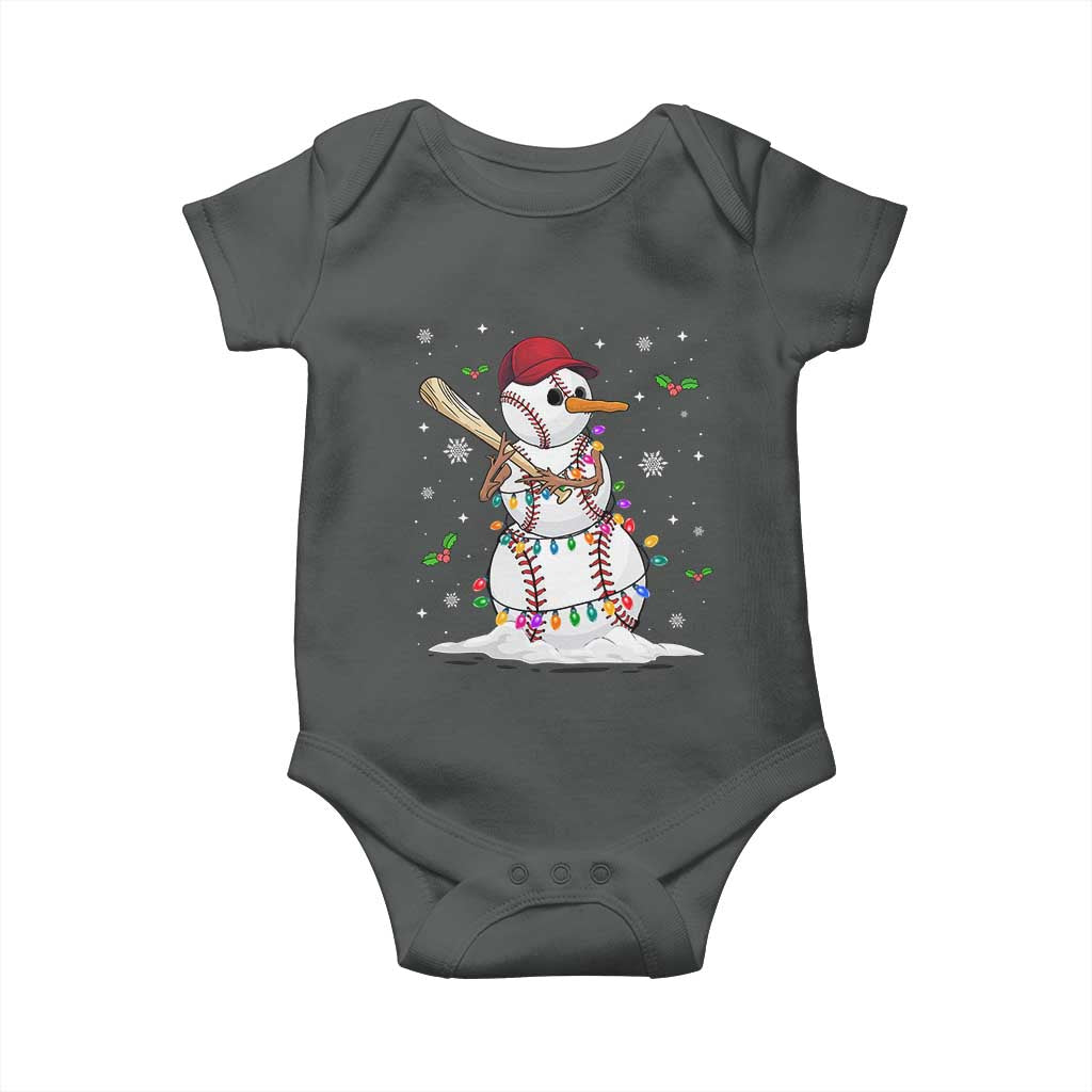 Christmas Baseball Player Baby Onesie Snowman Balls Xmas Gifts Santa Sports Men Boys TS10 Dark Heather Print Your Wear