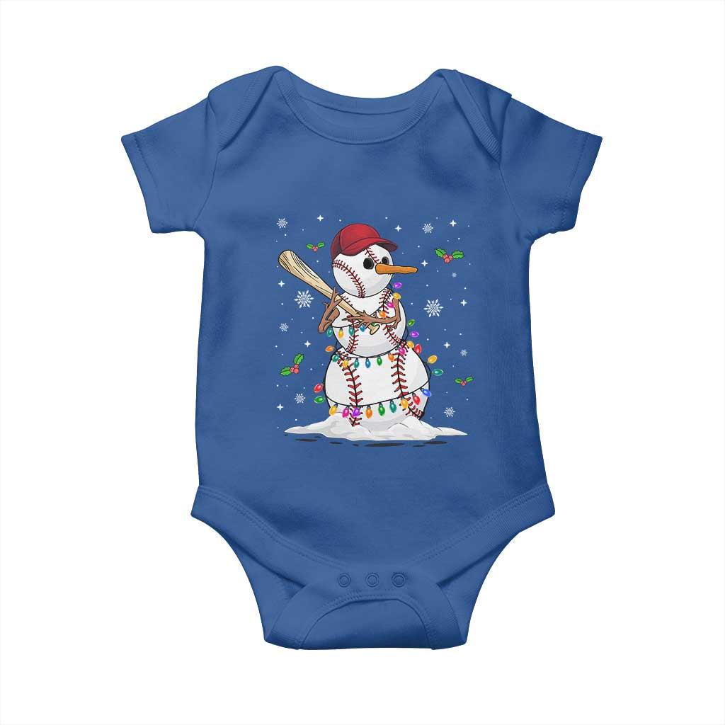 Christmas Baseball Player Baby Onesie Snowman Balls Xmas Gifts Santa Sports Men Boys TS10 Royal Blue Print Your Wear