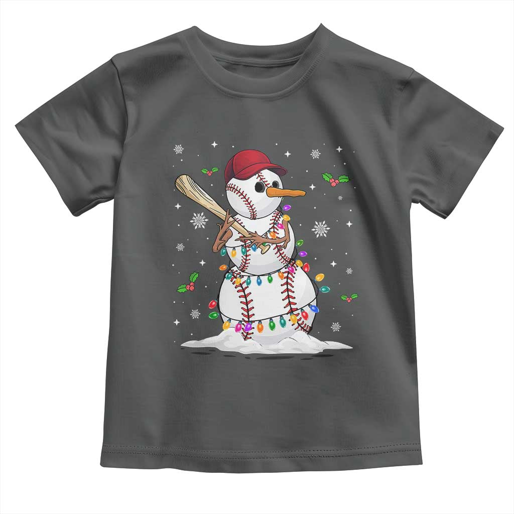 Christmas Baseball Player Baby Shirt Snowman Balls Xmas Gifts Santa Sports Men Boys TS10 Dark Heather Print Your Wear