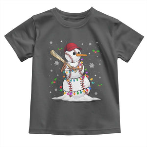 Christmas Baseball Player Baby Shirt Snowman Balls Xmas Gifts Santa Sports Men Boys TS10 Dark Heather Print Your Wear