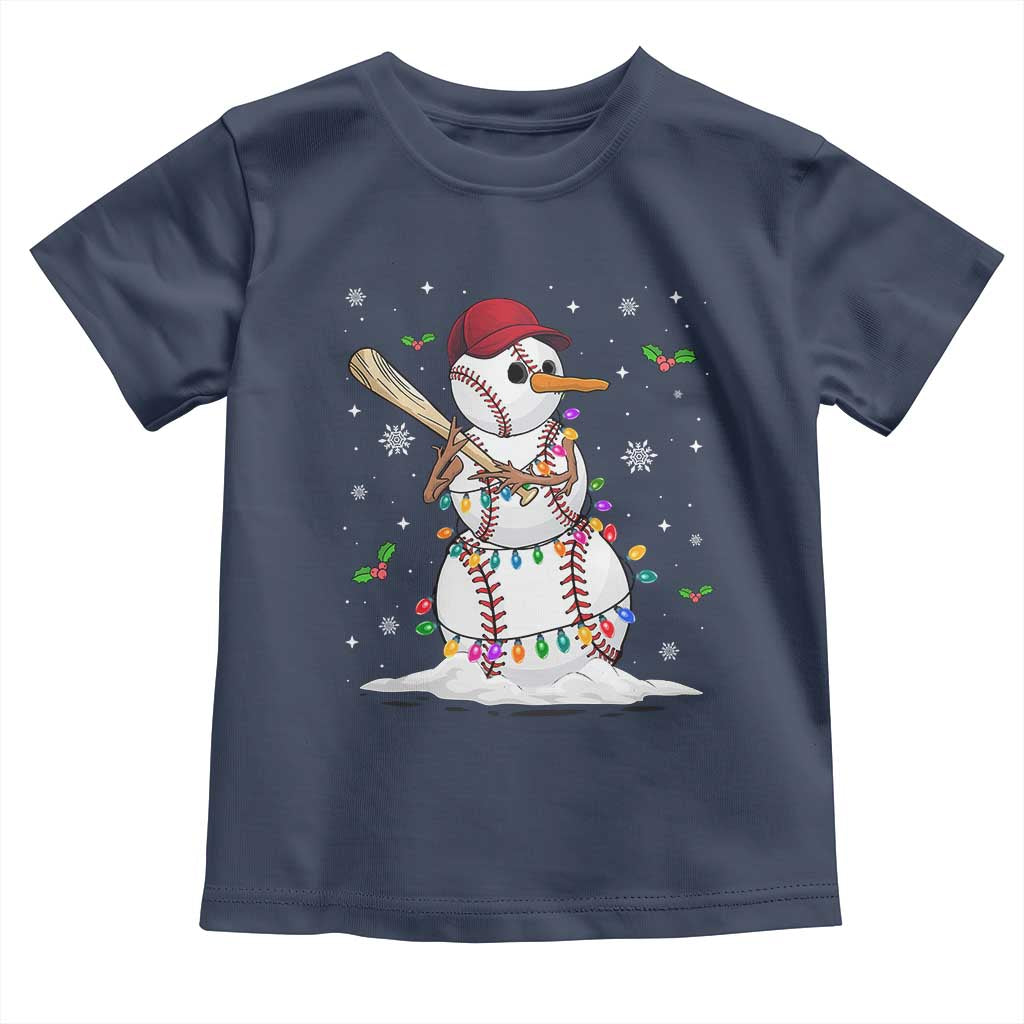 Christmas Baseball Player Baby Shirt Snowman Balls Xmas Gifts Santa Sports Men Boys TS10 Navy Print Your Wear