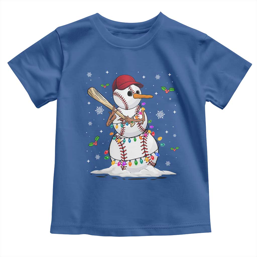 Christmas Baseball Player Baby Shirt Snowman Balls Xmas Gifts Santa Sports Men Boys TS10 Royal Blue Print Your Wear
