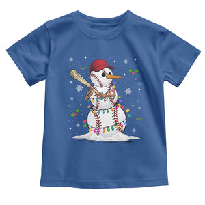 Christmas Baseball Player Baby Shirt Snowman Balls Xmas Gifts Santa Sports Men Boys TS10 Royal Blue Print Your Wear