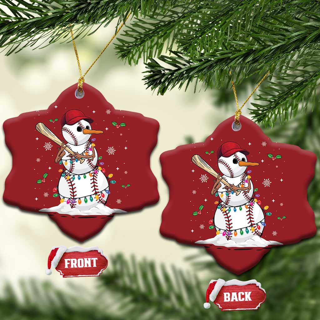 Christmas Baseball Player Christmas Ornament Snowman Balls Xmas Gifts Santa Sports Men Boys TS10 Snow Flake Red Print Your Wear