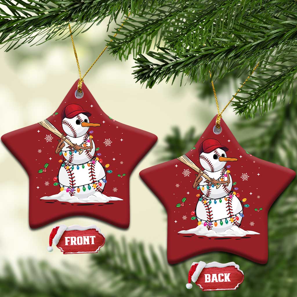Christmas Baseball Player Christmas Ornament Snowman Balls Xmas Gifts Santa Sports Men Boys TS10 Star Red Print Your Wear