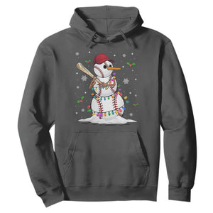Christmas Baseball Player Hoodie Snowman Balls Xmas Gifts Santa Sports Men Boys TS10 Dark Heather Print Your Wear