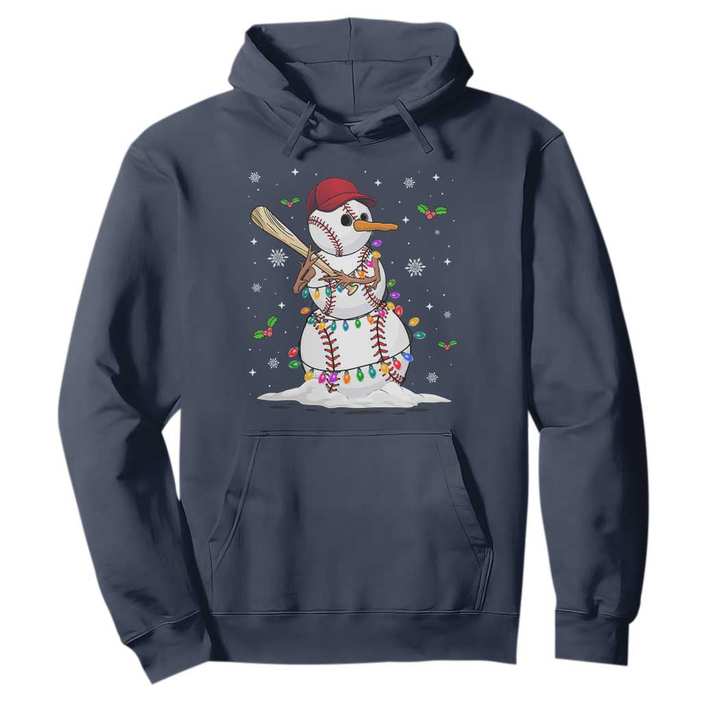Christmas Baseball Player Hoodie Snowman Balls Xmas Gifts Santa Sports Men Boys TS10 Navy Print Your Wear