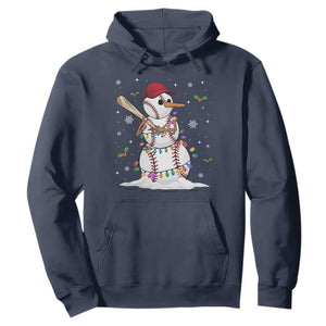 Christmas Baseball Player Hoodie Snowman Balls Xmas Gifts Santa Sports Men Boys TS10 Navy Print Your Wear