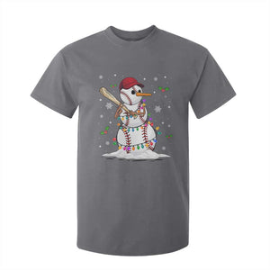 Christmas Baseball Player T Shirt For Kid Snowman Balls Xmas Gifts Santa Sports Men Boys TS10 Charcoal Print Your Wear