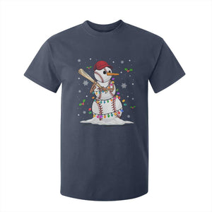 Christmas Baseball Player T Shirt For Kid Snowman Balls Xmas Gifts Santa Sports Men Boys TS10 Navy Print Your Wear