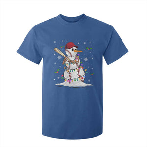 Christmas Baseball Player T Shirt For Kid Snowman Balls Xmas Gifts Santa Sports Men Boys TS10 Royal Blue Print Your Wear