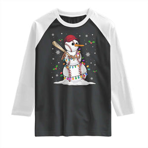 Christmas Baseball Player Raglan Shirt Snowman Balls Xmas Gifts Santa Sports Men Boys TS10 Black White Print Your Wear