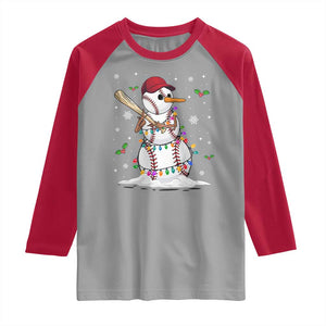 Christmas Baseball Player Raglan Shirt Snowman Balls Xmas Gifts Santa Sports Men Boys TS10 Sport Gray Red Print Your Wear