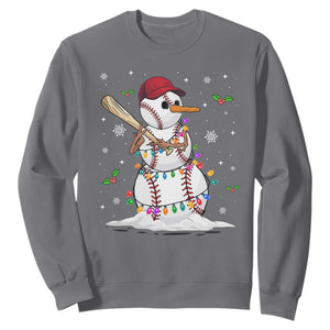Christmas Baseball Player Sweatshirt Snowman Balls Xmas Gifts Santa Sports Men Boys TS10 Charcoal Print Your Wear