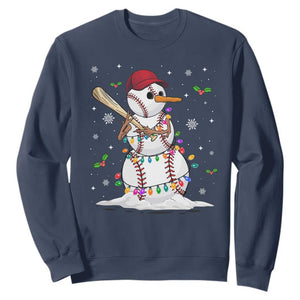 Christmas Baseball Player Sweatshirt Snowman Balls Xmas Gifts Santa Sports Men Boys TS10 Navy Print Your Wear