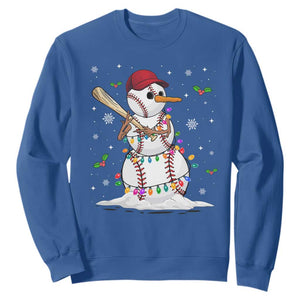 Christmas Baseball Player Sweatshirt Snowman Balls Xmas Gifts Santa Sports Men Boys TS10 Royal Blue Print Your Wear