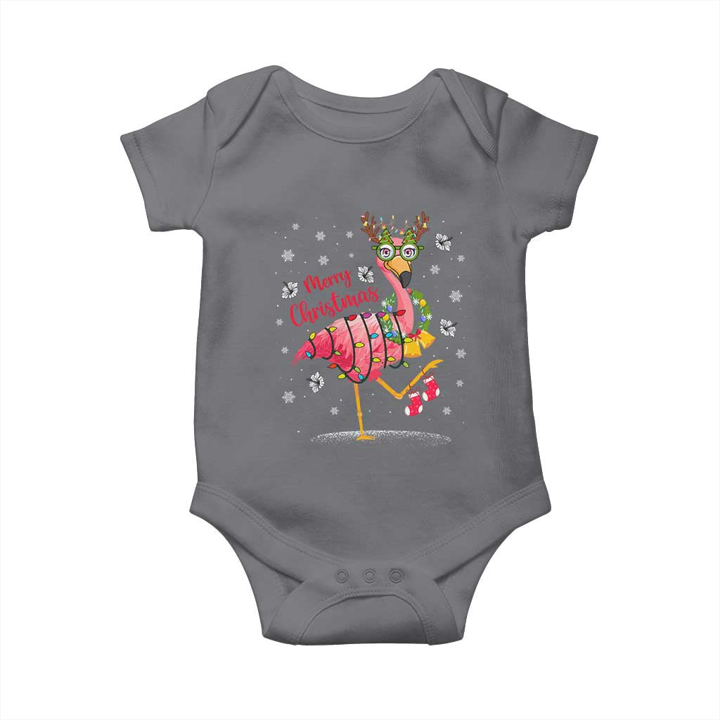 Christmas Flamingo Baby Onesie Tropical Xmas Family Beach Vacation TS10 Charcoal Print Your Wear