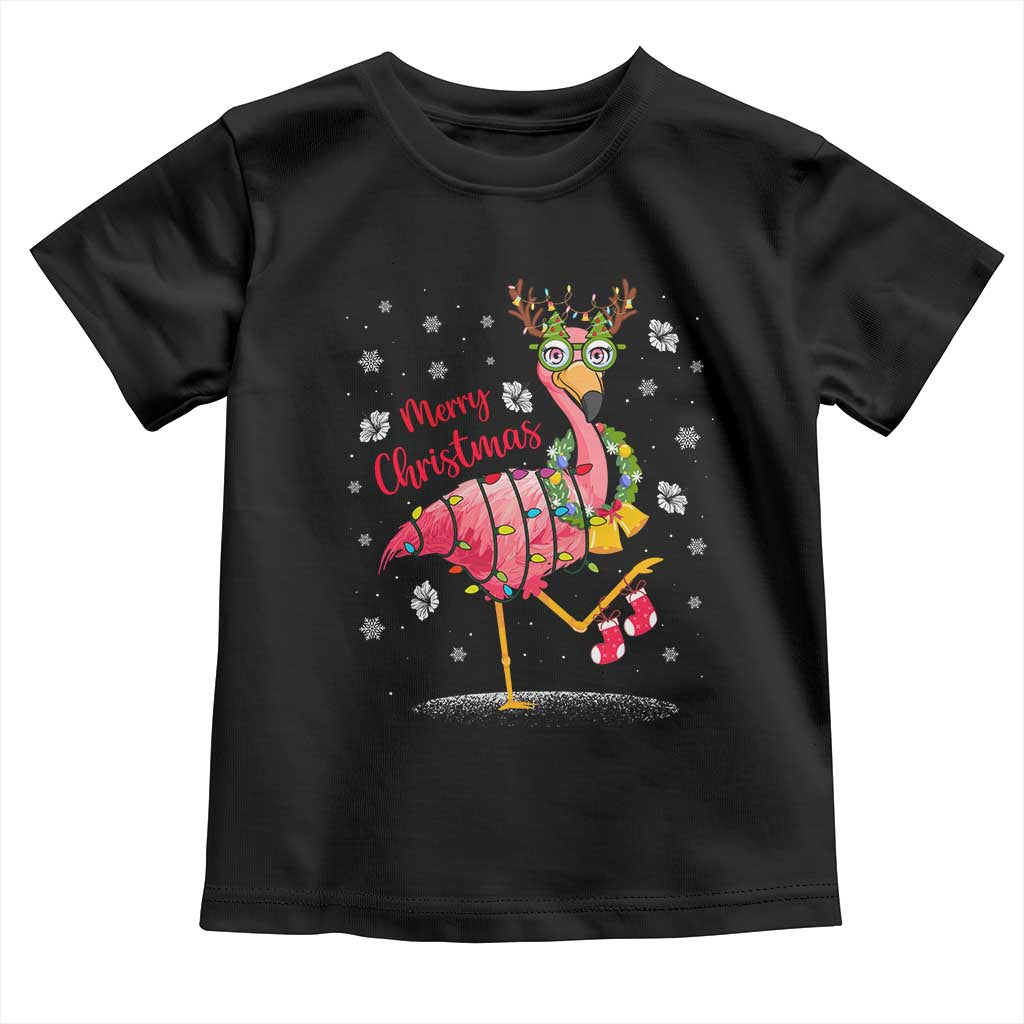 Christmas Flamingo Baby Shirt Tropical Xmas Family Beach Vacation TS10 Black Print Your Wear
