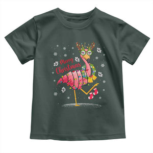 Christmas Flamingo Baby Shirt Tropical Xmas Family Beach Vacation TS10 Dark Forest Green Print Your Wear