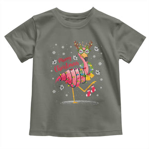Christmas Flamingo Baby Shirt Tropical Xmas Family Beach Vacation TS10 Military Green Print Your Wear
