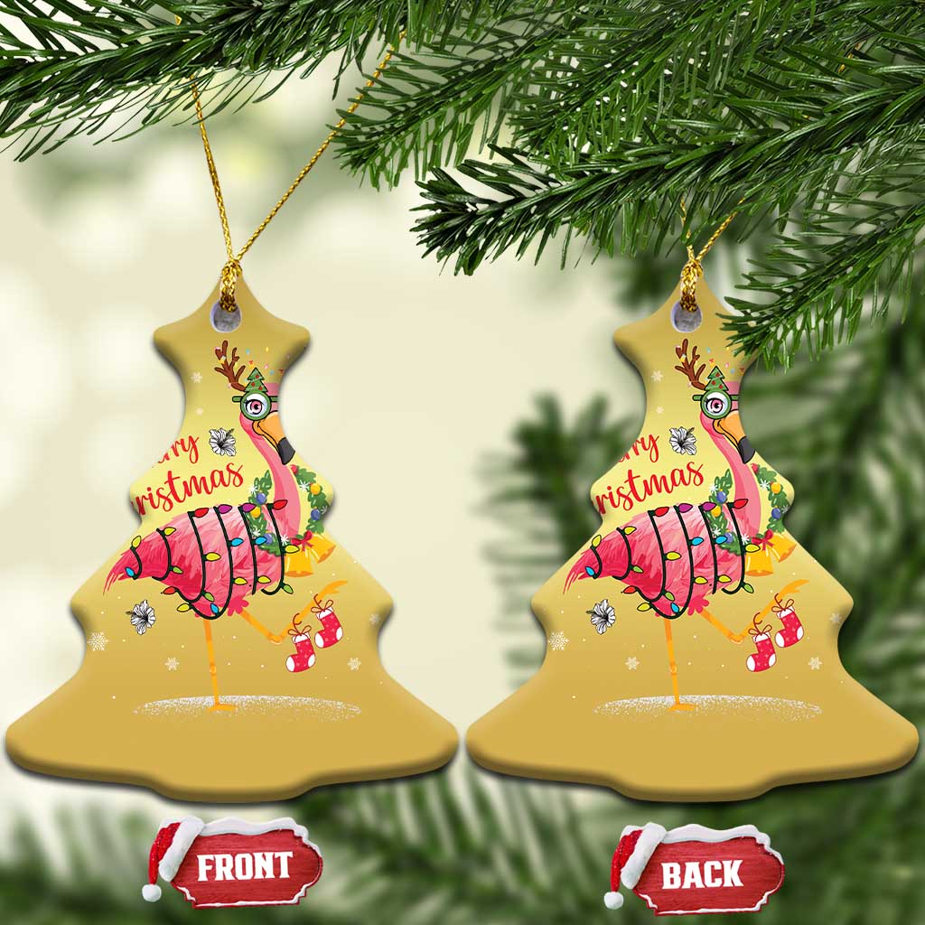 Christmas Flamingo Christmas Ornament Tropical Xmas Family Beach Vacation TS10 Christmas Tree Gold Print Your Wear