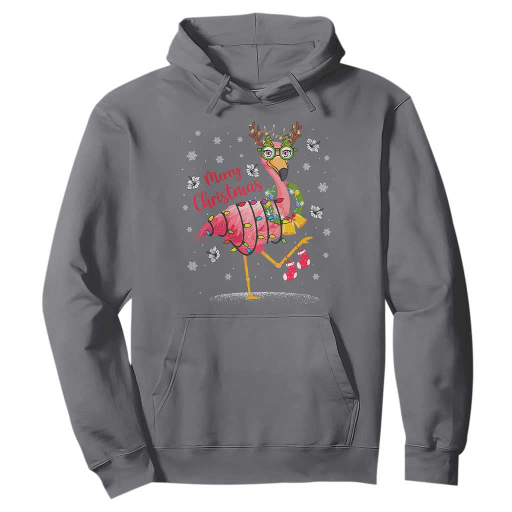 Christmas Flamingo Hoodie Tropical Xmas Family Beach Vacation TS10 Charcoal Print Your Wear