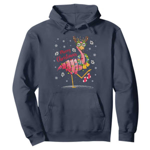 Christmas Flamingo Hoodie Tropical Xmas Family Beach Vacation TS10 Navy Print Your Wear