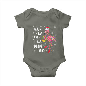 Christmas Flamingo Baby Onesie Hawaii Christmas Xmas Lights Tree TS10 Military Green Print Your Wear