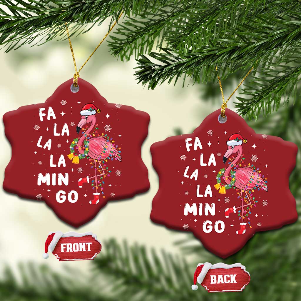 Flamingo Christmas Ornament Hawaii Christmas Xmas Lights Tree TS10 Snow Flake Red Print Your Wear