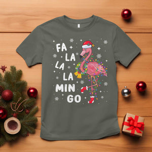 Christmas Flamingo T Shirt Hawaii Christmas Xmas Lights Tree TS10 Military Green Print Your Wear