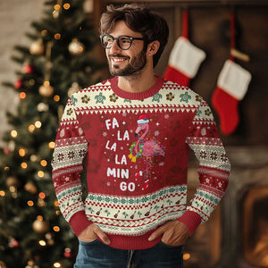 Flamingo Ugly Christmas Sweater Hawaii Christmas Xmas Lights Tree TS10 Hibiscus Print Your Wear