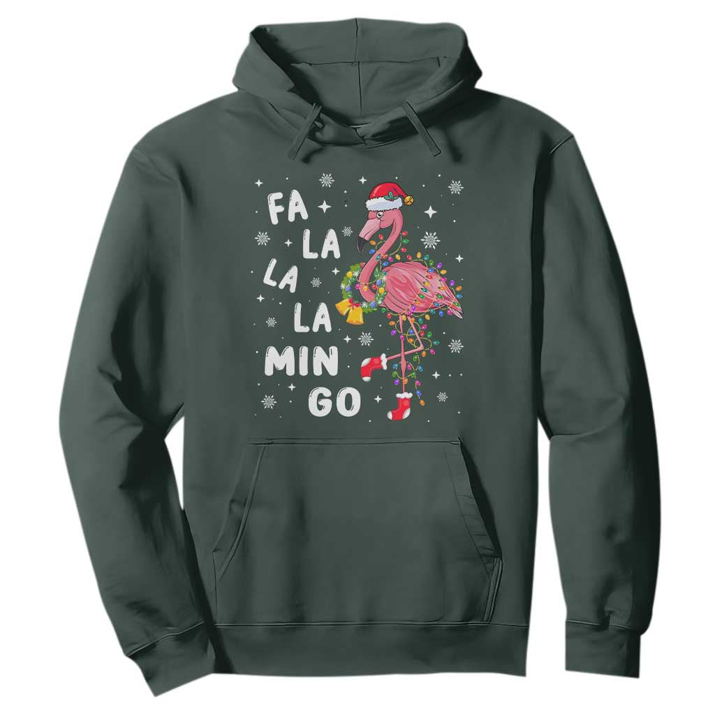 Christmas Flamingo Hoodie Hawaii Christmas Xmas Lights Tree TS10 Dark Forest Green Print Your Wear