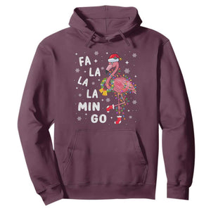 Christmas Flamingo Hoodie Hawaii Christmas Xmas Lights Tree TS10 Maroon Print Your Wear