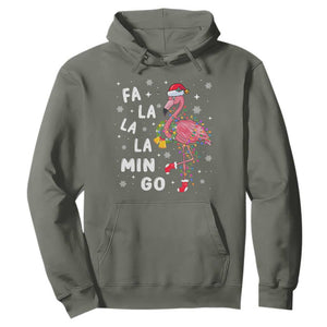 Christmas Flamingo Hoodie Hawaii Christmas Xmas Lights Tree TS10 Military Green Print Your Wear