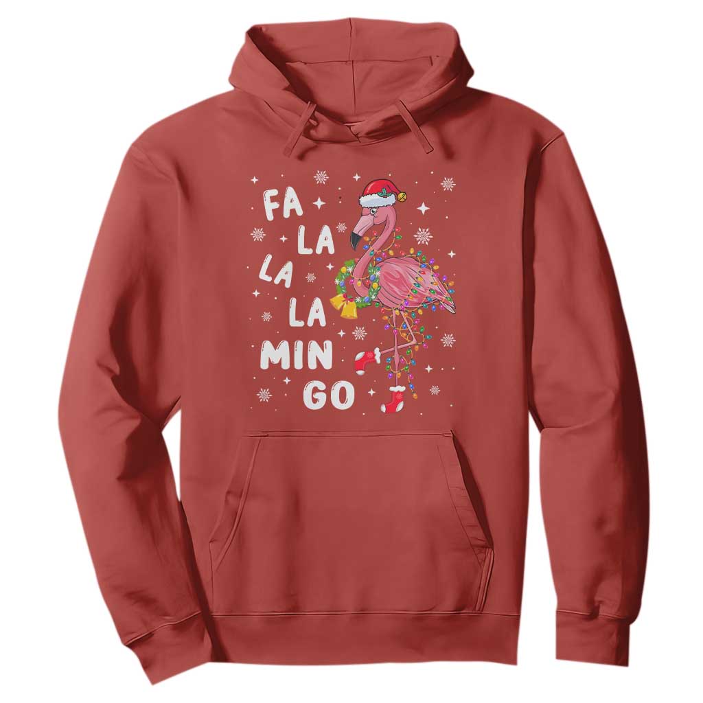 Christmas Flamingo Hoodie Hawaii Christmas Xmas Lights Tree TS10 Red Print Your Wear