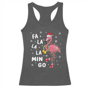 Christmas Flamingo Racerback Tank Top Hawaii Christmas Xmas Lights Tree TS10 Dark Heather Print Your Wear