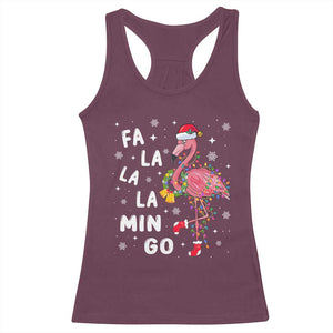 Christmas Flamingo Racerback Tank Top Hawaii Christmas Xmas Lights Tree TS10 Maroon Print Your Wear