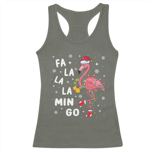 Christmas Flamingo Racerback Tank Top Hawaii Christmas Xmas Lights Tree TS10 Military Green Print Your Wear